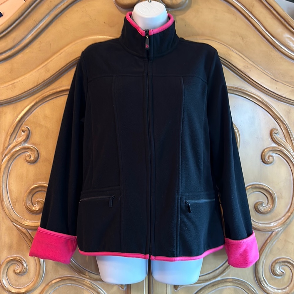 Barrage black & pink fleece jacket
